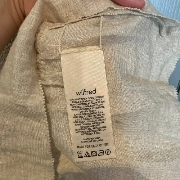 NWT Wilfred Tempest Linen Mini Dress Size XS Natural Ecru Smocked Prairie READ - Picture 15 of 16